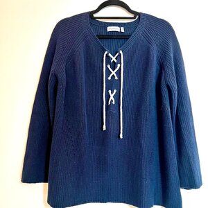 525 America Size Medium, Navy, Sailor Tie detail, Cotton Sweater
